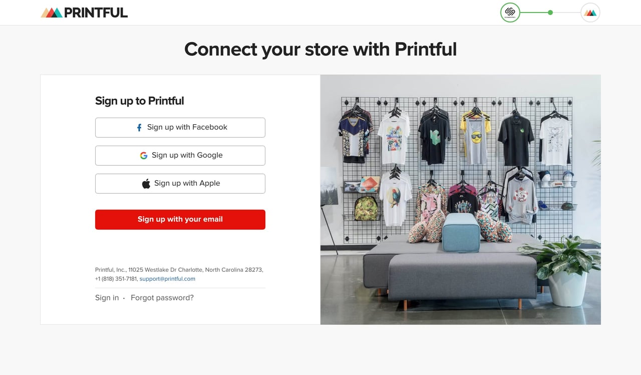 Sign up free at 3rd party extension Screenshot