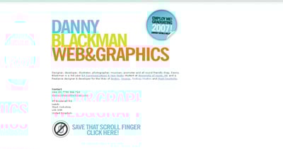Danny Blackman Website Screenshot