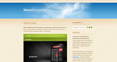 Marius Roosendaal Website Screenshot