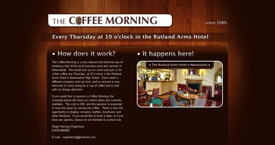 The Coffee Morning Website Screenshot