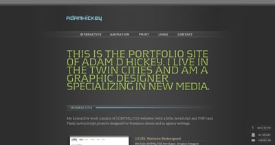 Adam Hickey Website Screenshot