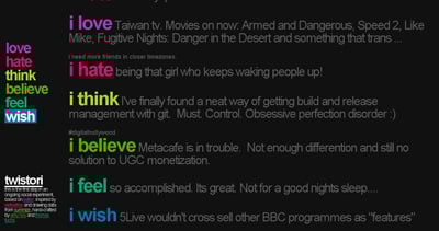 twistori Website Screenshot