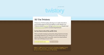 Twistory Website Screenshot