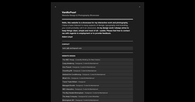 VanillaPearl Website Screenshot