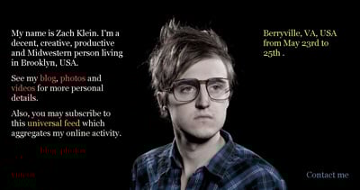 Zach Klein Website Screenshot