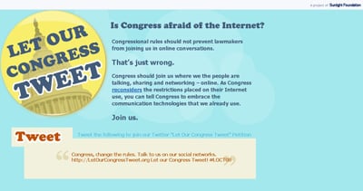 Let Our Congress Tweet! Website Screenshot