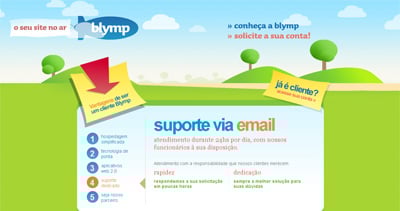 Blymp Hospedagem Website Screenshot