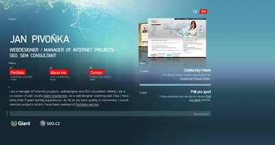 Jan Pivonka Website Screenshot