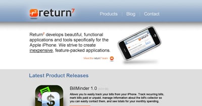 return7 Website Screenshot