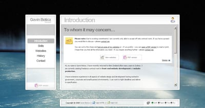 Gavin Botica Website Screenshot