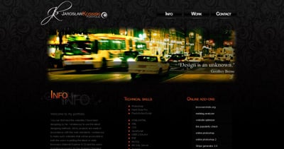 Jaroslaw Kosinski Website Screenshot