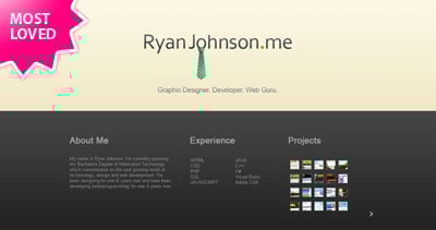 Ryan Johnson Website Screenshot