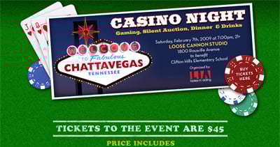 Ladies in Aiding Casino Night Website Screenshot