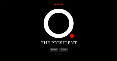 O. The President Website Screenshot