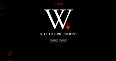 W. Not the President Website Screenshot