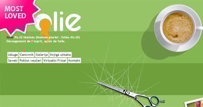 ženski frizerski salon Website Screenshot