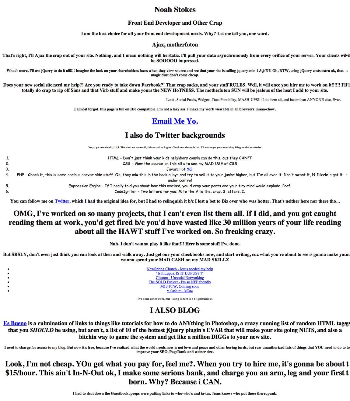 Noah Stokes Website Screenshot