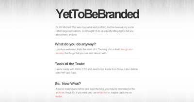 Yet To Be Branded Website Screenshot