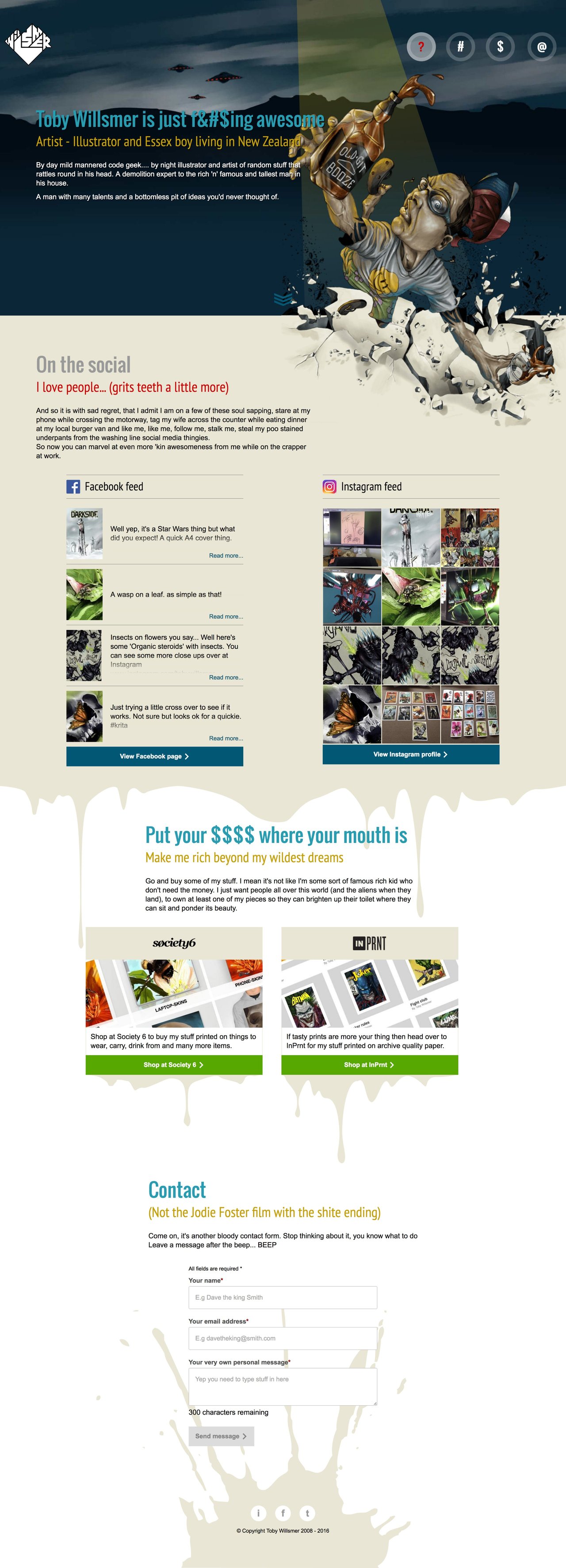 Toby Willsmer Website Screenshot