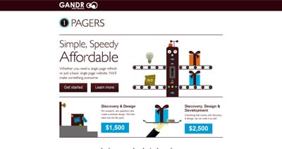 GANDR One Pagers Website Screenshot