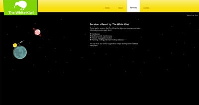 The White Kiwi Website Screenshot
