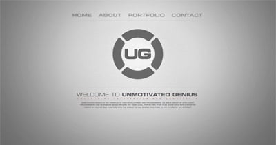 Unmotivated Genius Website Screenshot