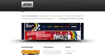 Justin Waddell Website Screenshot