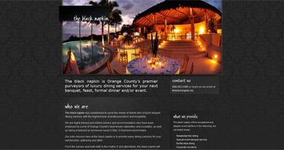 The Black Napkin Website Screenshot