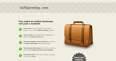 Latte Per Day Website Screenshot