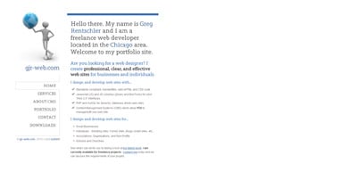 Greg Rentschler Website Screenshot