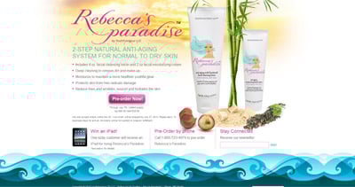 Rebecca’s Paradise Website Screenshot