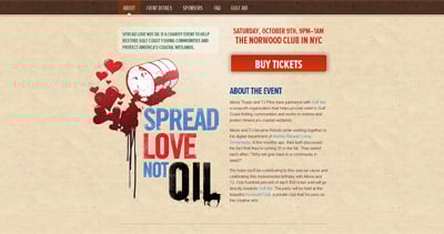 Spread Love Not Oil Website Screenshot