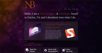 Nathan Burnett Website Screenshot