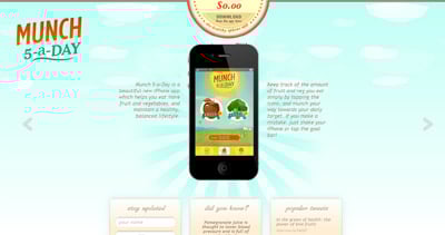 Munch 5-A-Day Website Screenshot