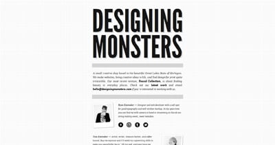 Designing Monsters Website Screenshot