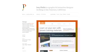 Joey Pfeifer Website Screenshot