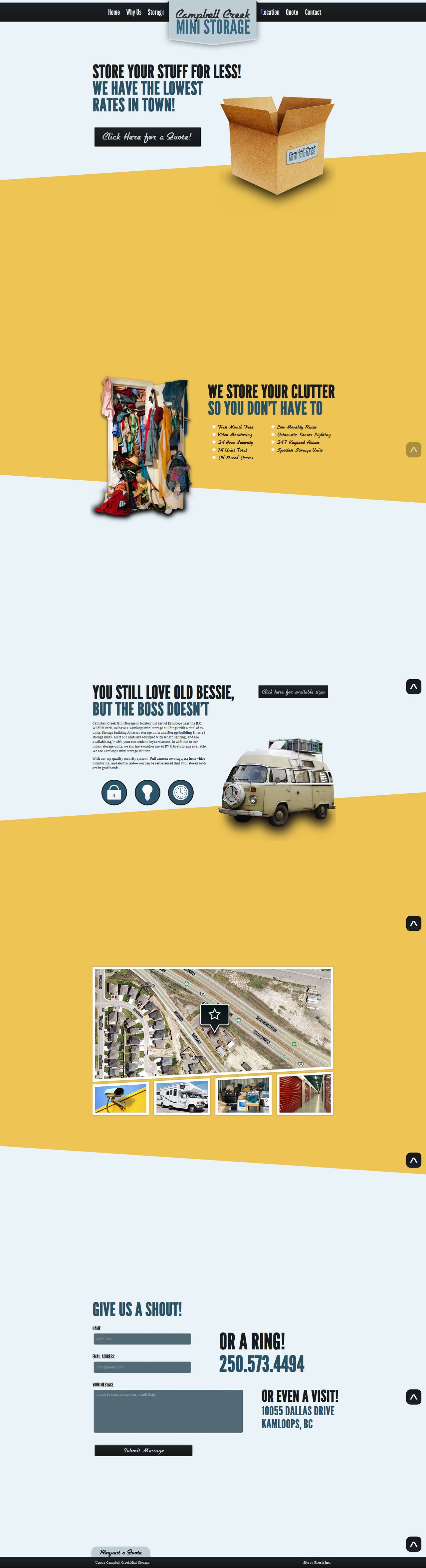 Campbell Creek Mini Storage Website Screenshot