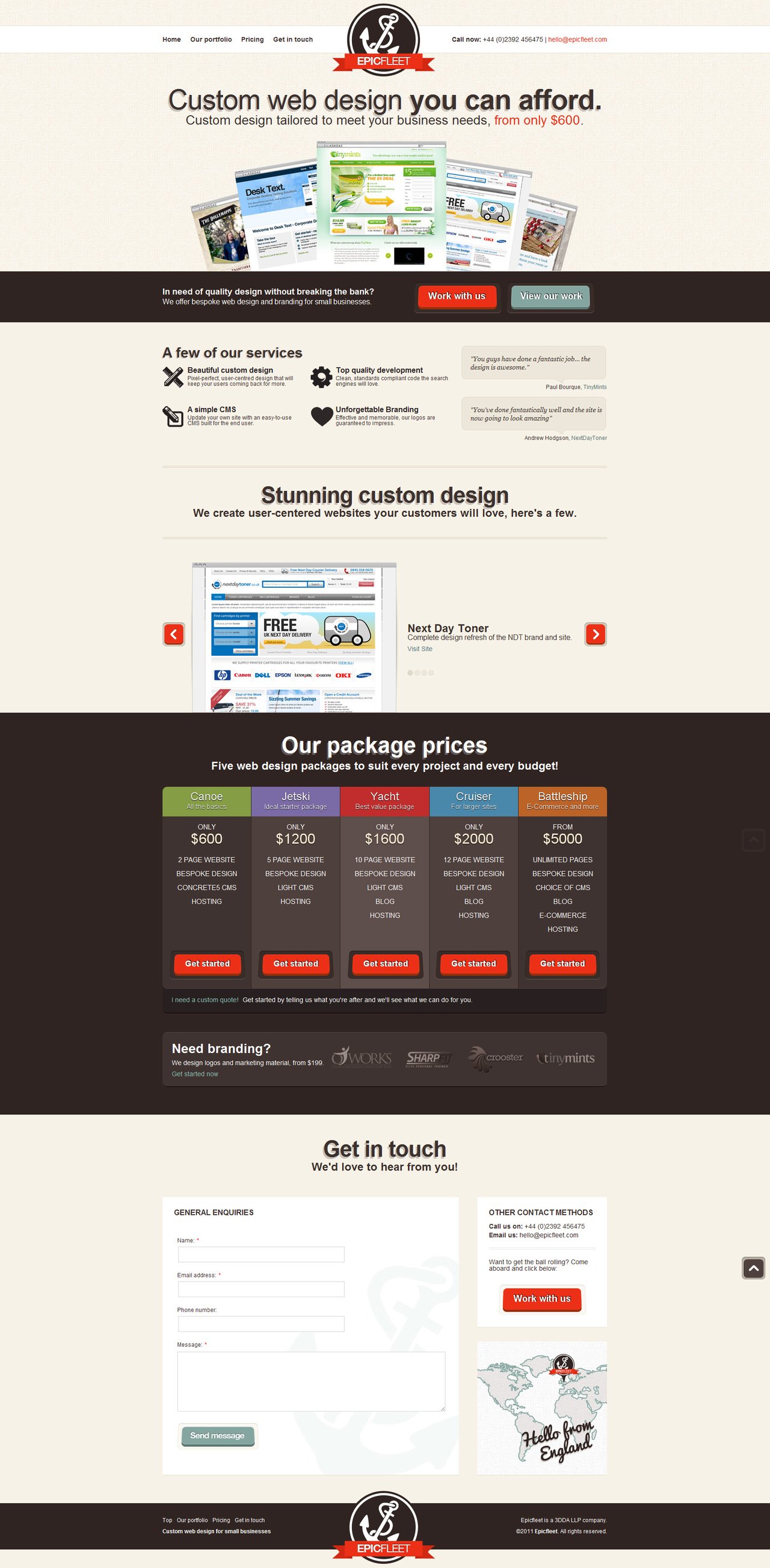 Epic Fleet Website Screenshot