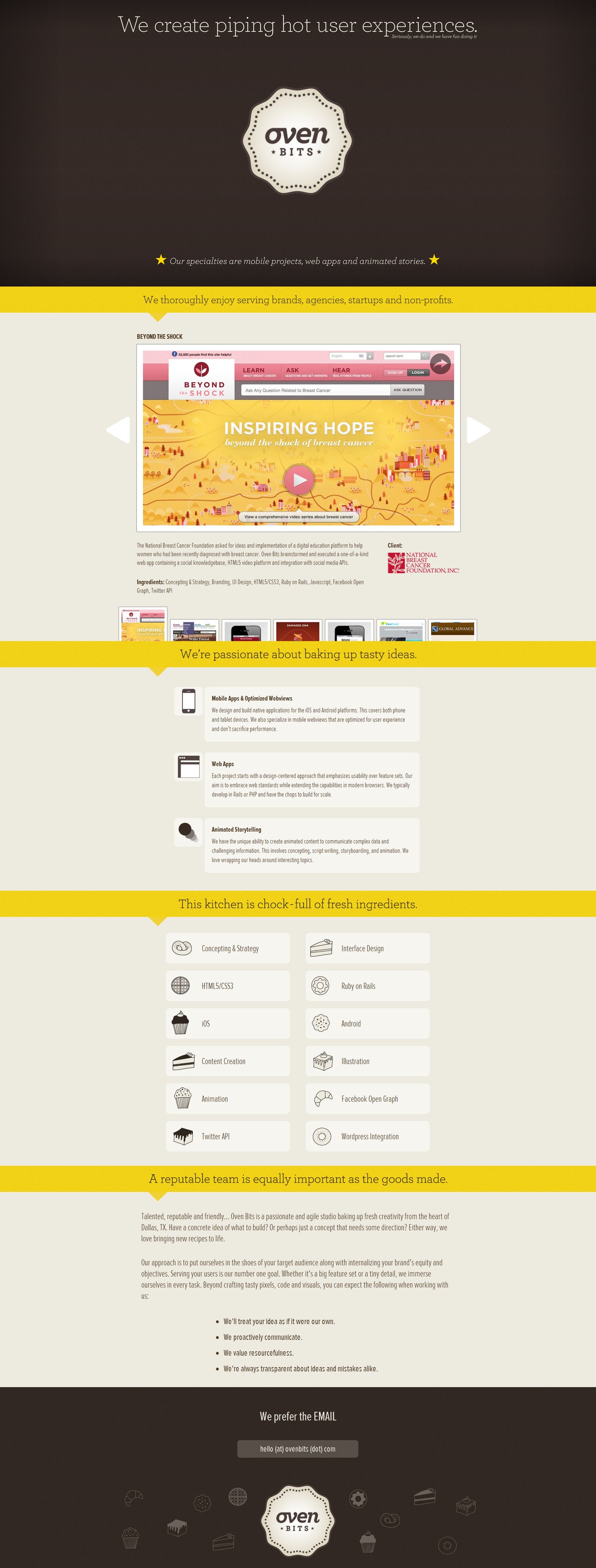 Oven Bits Website Screenshot