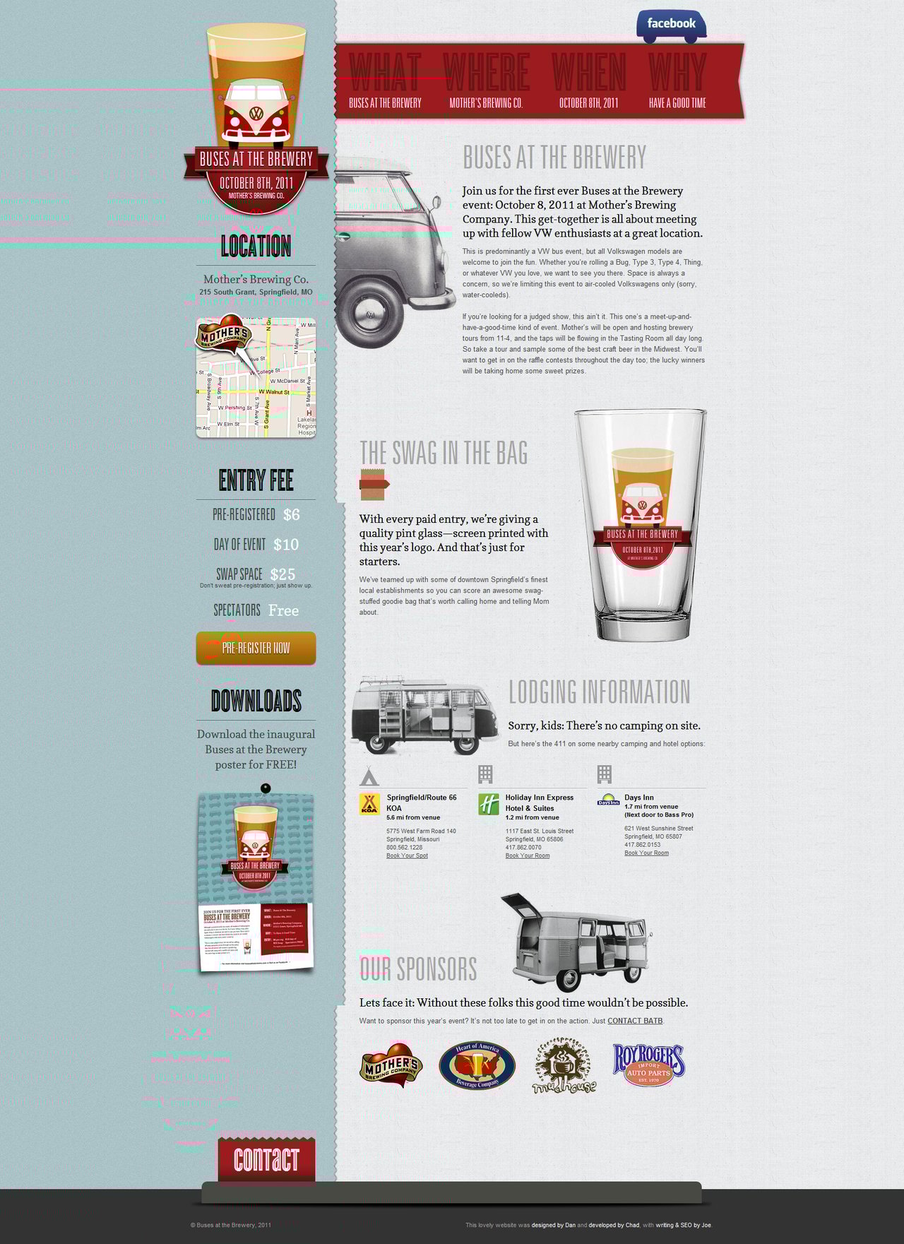 Buses at the Brewery Website Screenshot