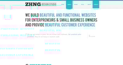 zhng design studio Website Screenshot