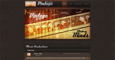 Vintage Productions Website Screenshot