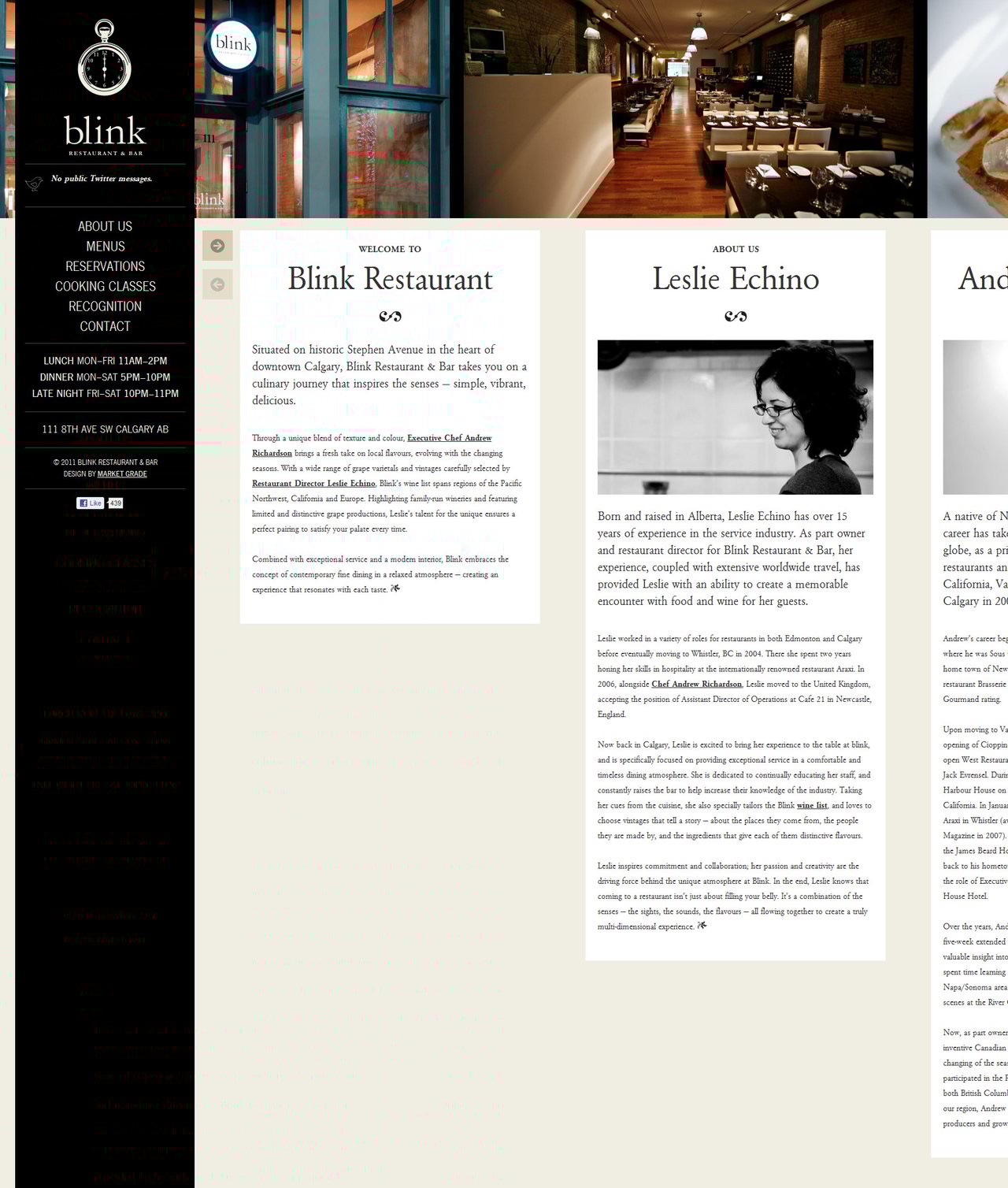 Blink Restaurant Website Screenshot