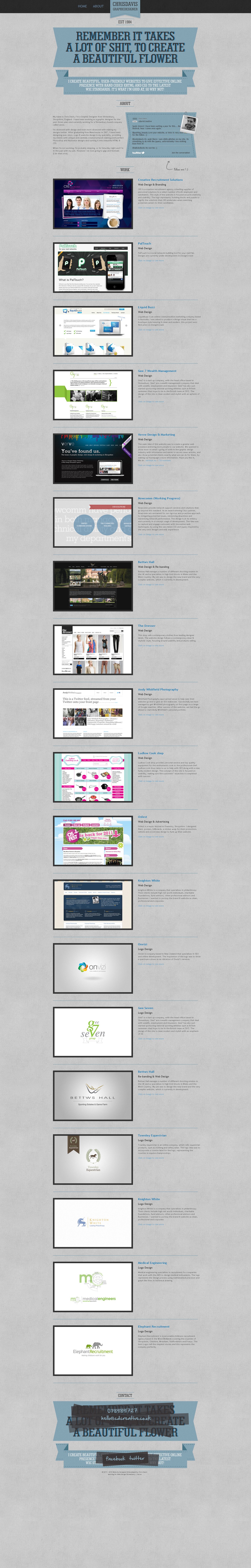 Chris Davis Website Screenshot