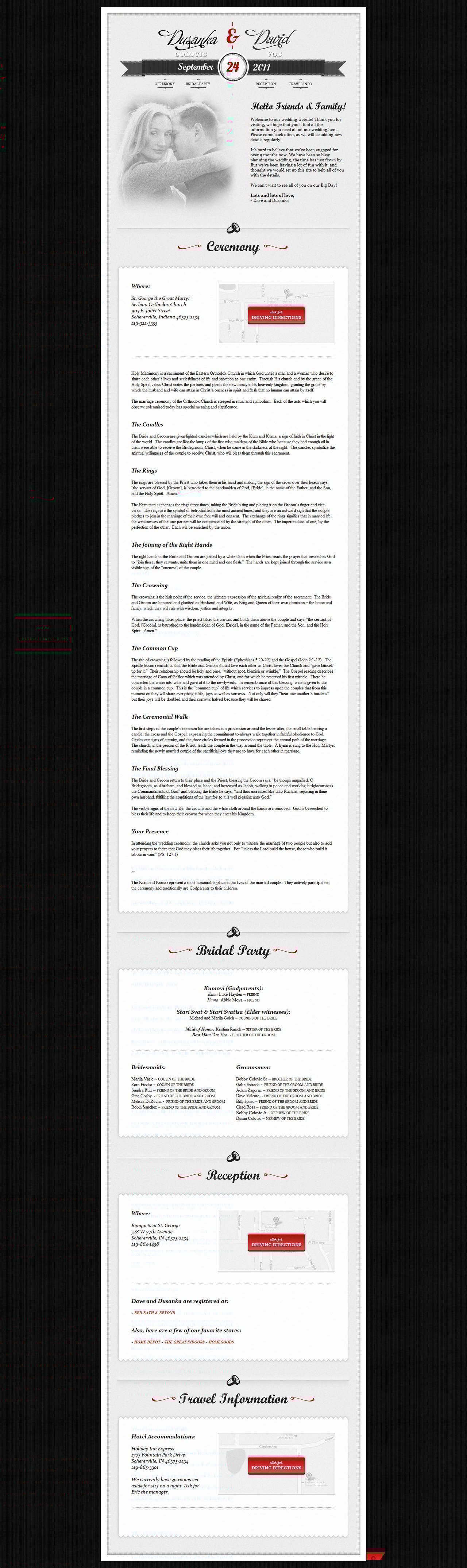 Dusanka & David Website Screenshot