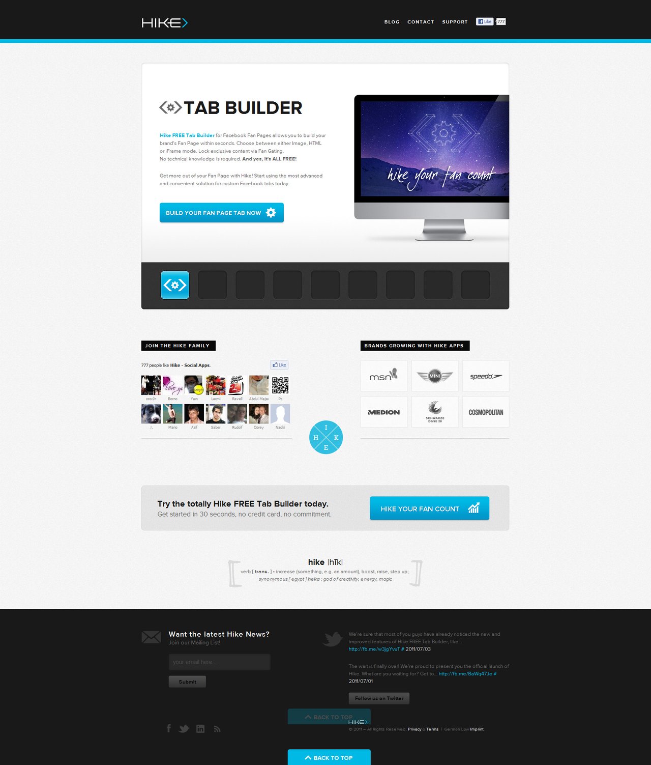 Hike Website Screenshot