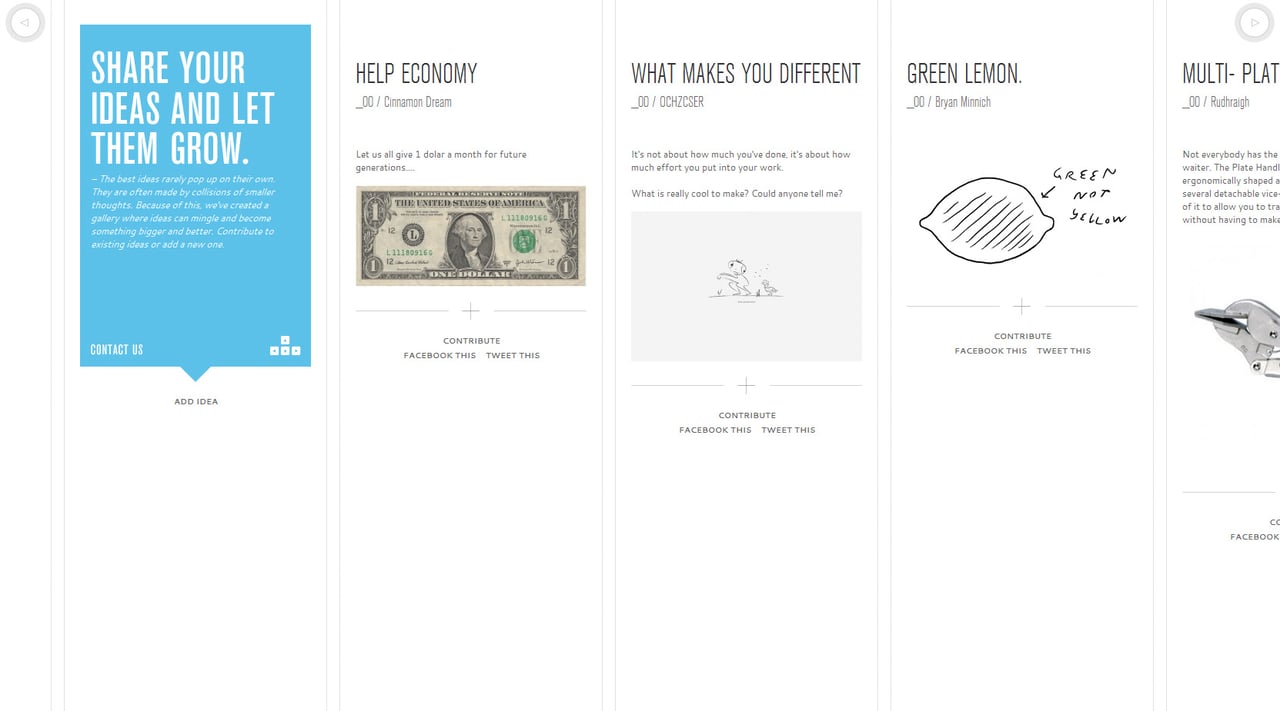 Idea Exhibit Website Screenshot