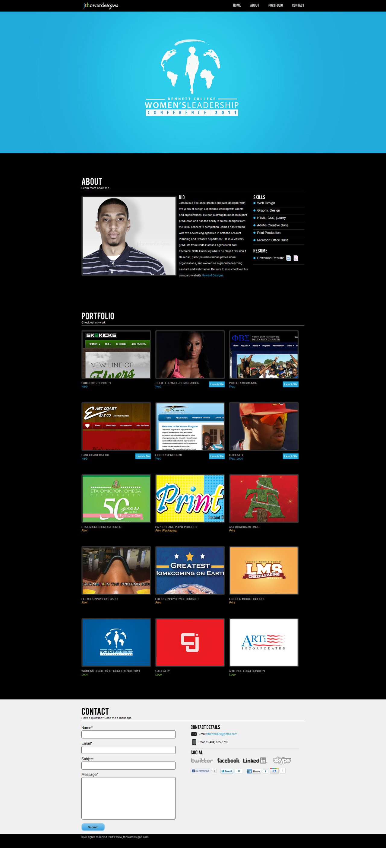 James T. Howard Website Screenshot