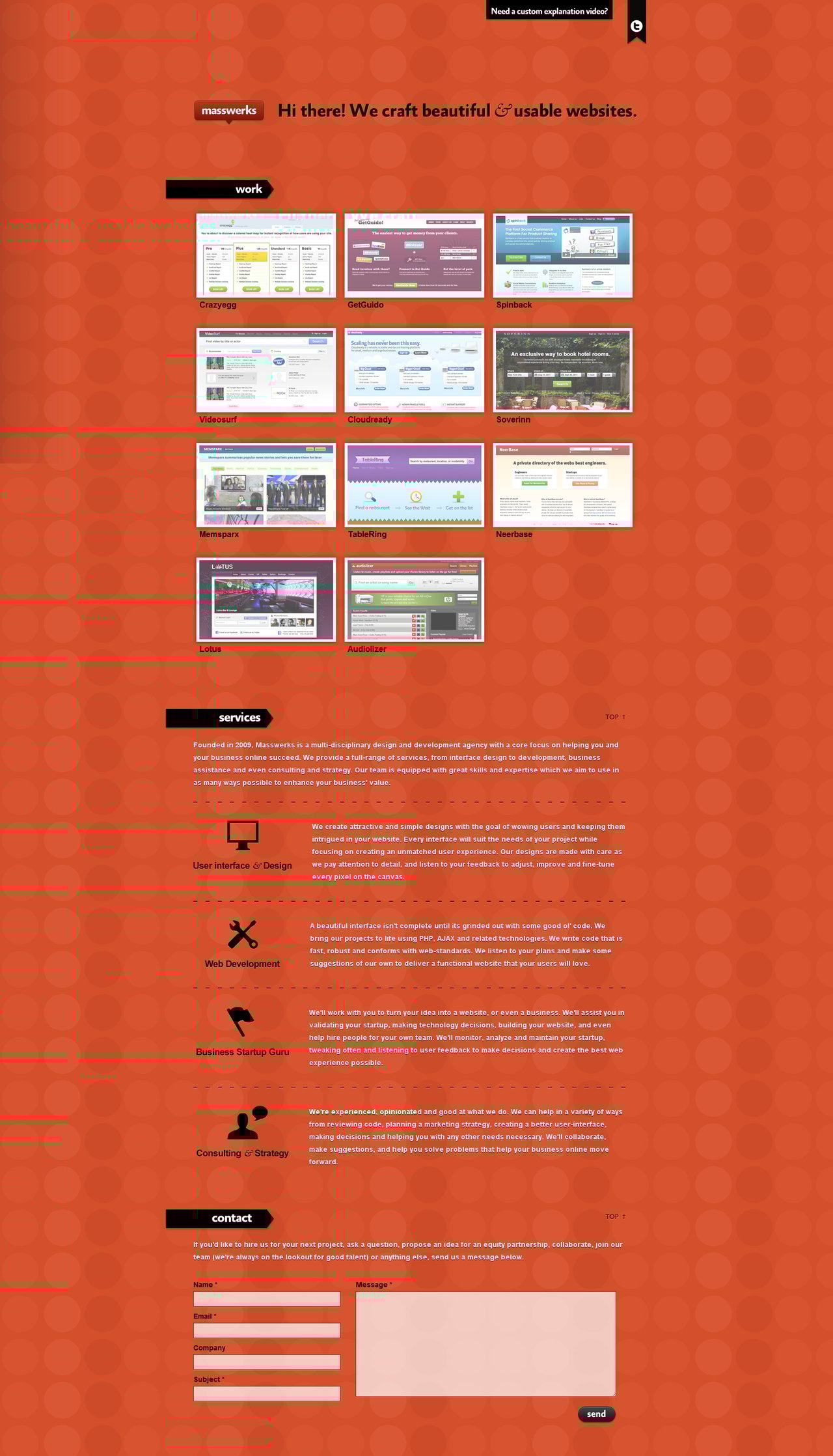 Masswerks Website Screenshot