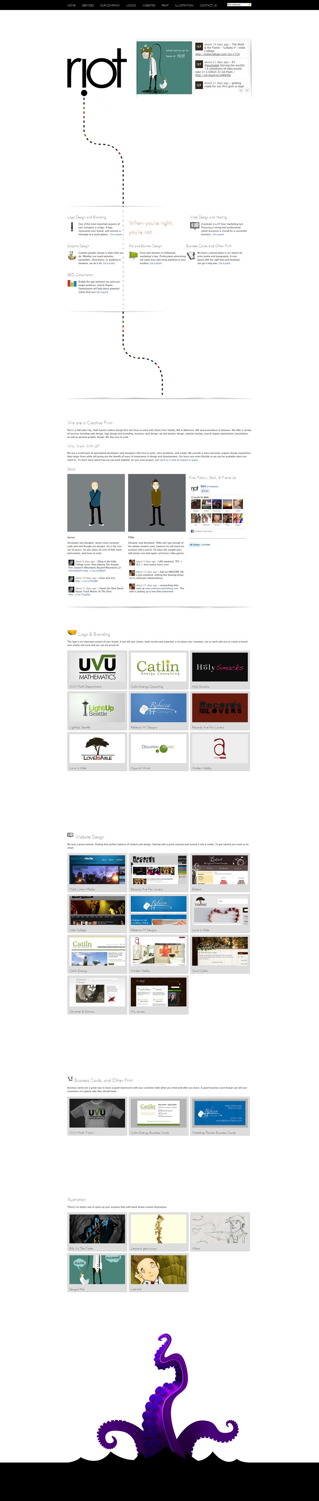 Riot! Website Screenshot